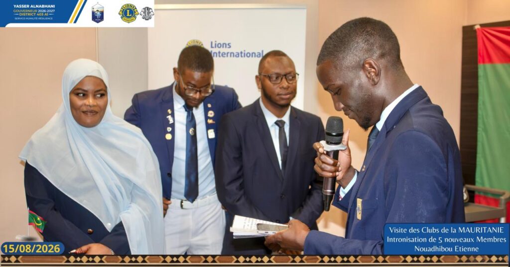 Intronisation de cinq nouveaux membres du Lions Club Nouadhibou Étienne.